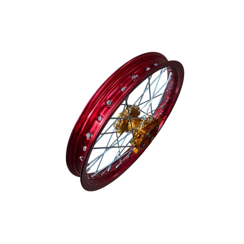 14" front aluminum rim with CNC hub – RED