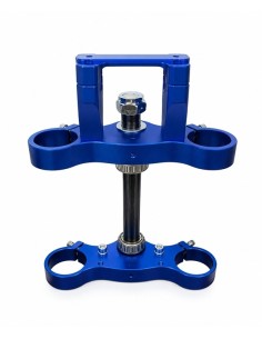 Triple clamps assy 165mm CNC BLUE