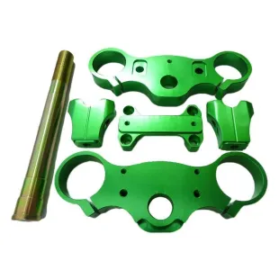Triple clamps assy 170mm CNC GREEN