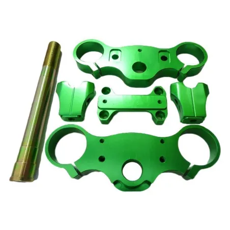 Triple clamps assy 170mm CNC GREEN