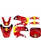 ADHESIVOS de PIT BIKE modelos MTR, red bull, monster, rock star en crf50, crf70 o klx